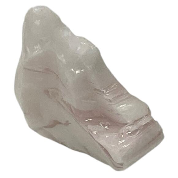 Milk Glass Pink Swirl Art Glass Cullet Glowing Manganese Slag Glass #5GM42 - Picture 6 of 8